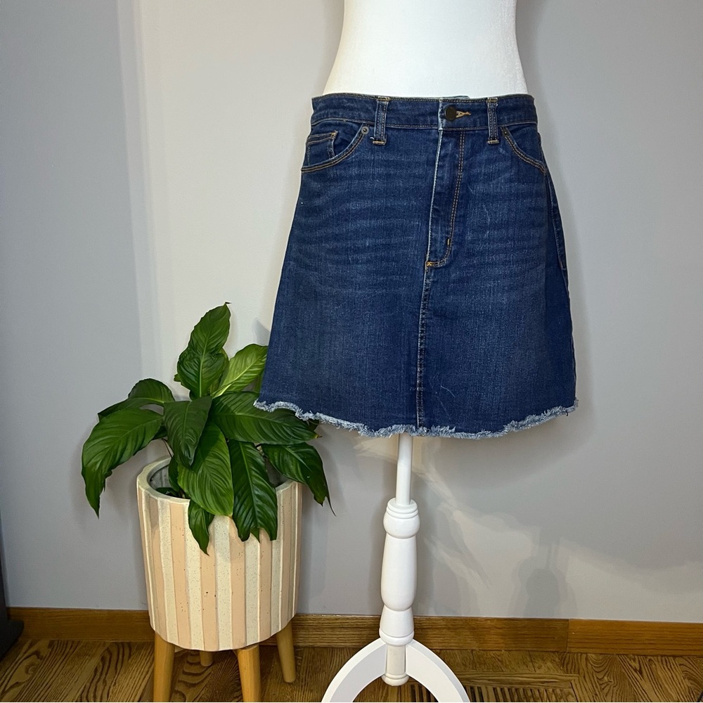 Raw hem denim skirt (size 8)